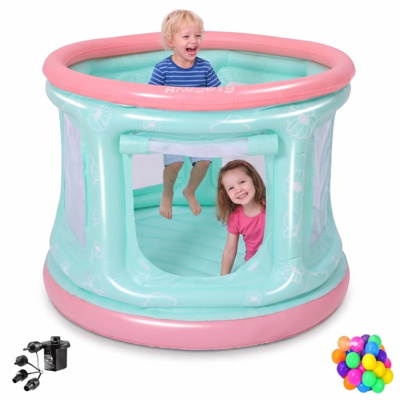 Veeboto PVC Bounce House for Toddlers Ages 1–3, Jumping House with Blower for Indoor and Outdoor Use