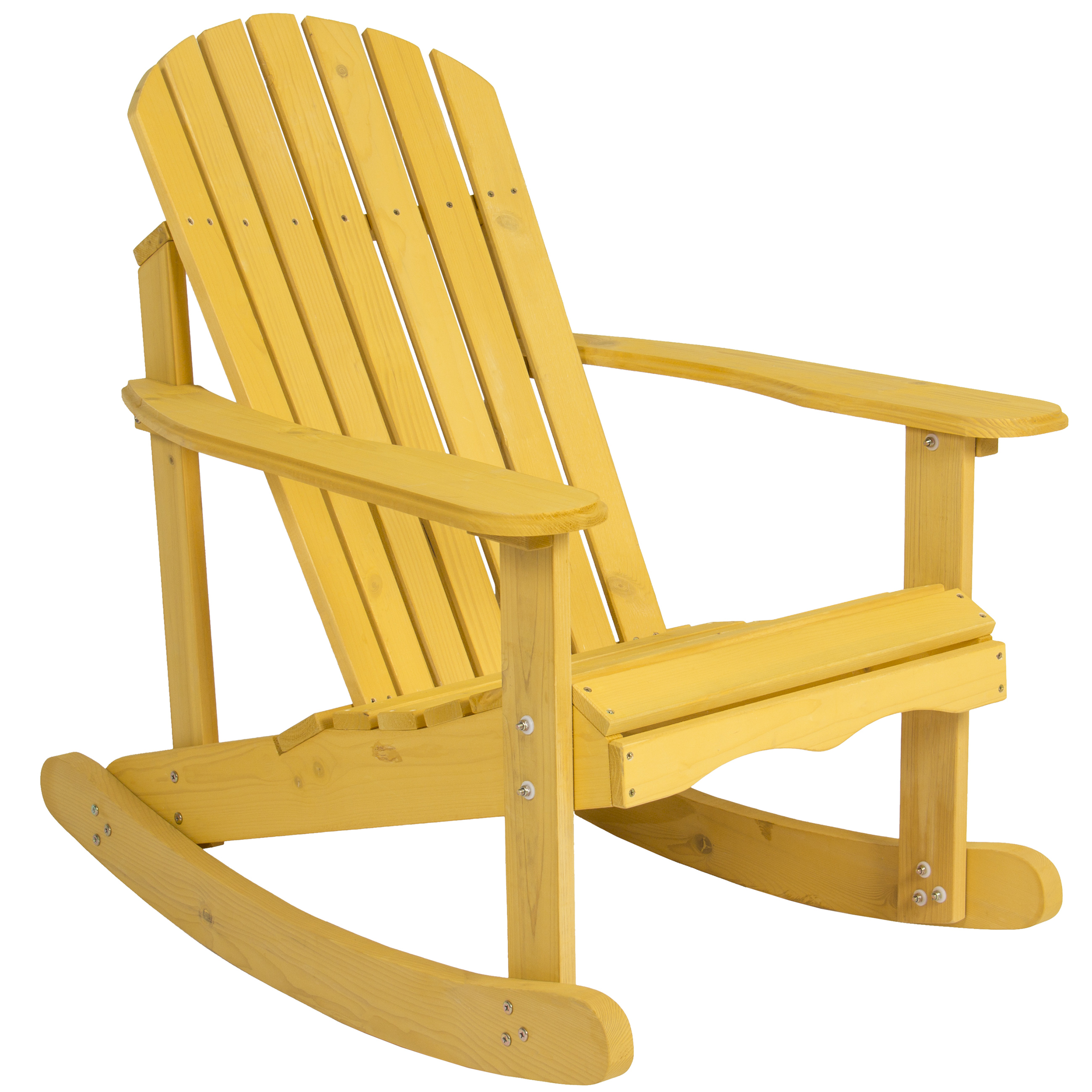 Outdoor Adirondack Rocking Chair Natural Fir Wood Deck Garden Furniture  Walmart.com