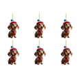 thumbnail image 1 of 6uds. Adorno navideño para perro de dibujos animados, colgante acrílico para perro, suministros para fiesta en casa (E-2), 1 of 2
