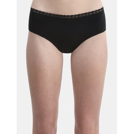 No Boundaries Cotton Hipster Panty with Lace  Womens and Womens Plus