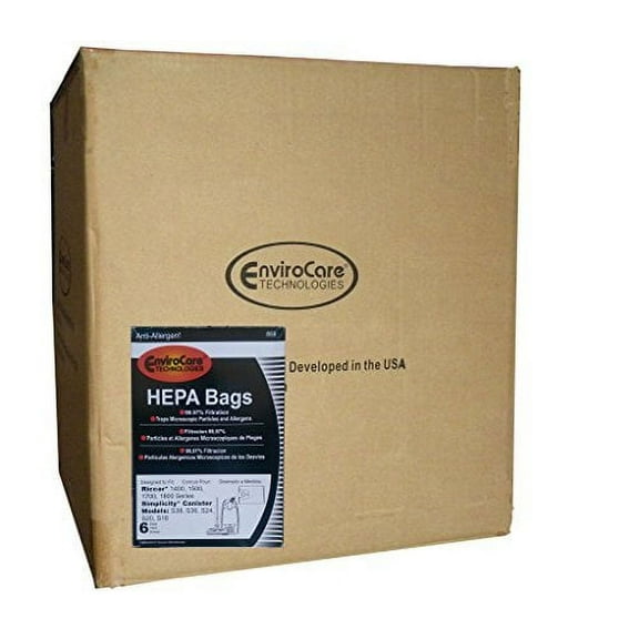 EnviroCare Replacement HEPA Vacuum Bags for Compatible with Riccar 1400, 1500, 1700, 1800 Series