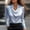 Blue, variant on Silk Blouse for Women Cowl Neck Long Sleeve Shirts for Women Elegant Satin Ruched Front Draped Blouses Business Professional Tops Work Clothes Blue 2XL