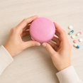 thumbnail image 7 of Round Pill Organizer Pink 5 Compartment Compact for Travel and Purses, 7 of 7