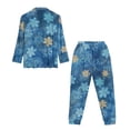 thumbnail image 5 of DISNIMO Women's 2 Piece Pajama Set Snowflake Printed Casual Loose Sleepwear Long Sleeve Button Down Sleepwear with Long Pants Soft Comfy Loungewear Christmas Nightwear, 5 of 7