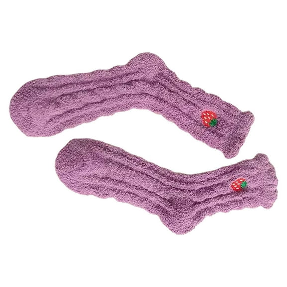 MUSEYA 1 Pair of Warm Slipper Socks Cozy Chenille for Indoor Use Women