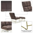 thumbnail image 4 of Mcombo Accent Chair with Ottoman, Club Chair with Golden Metal Legs, for Living Room 4013 (Brown), 4 of 9