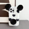 thumbnail image 3 of Feishell Cute Fluffy Case for iPhone 11, Cute Panda Ears Hairball Soft Fuzzy Winter Warm Faux Fur Plush Fluffy Flexible TPU Bumper Protective Phone Cover Women Girls,Black, 3 of 5