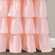 Lush Decor Ruffle 84 x 50 Solid White 3 Rod Pocket Single Window Panel Curtain