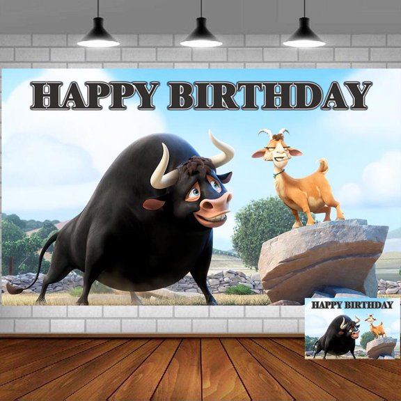 ferdinand Backdrop Banner Party Supplies Poster Movie Theme Background for Photography Kids Birthday Decorations