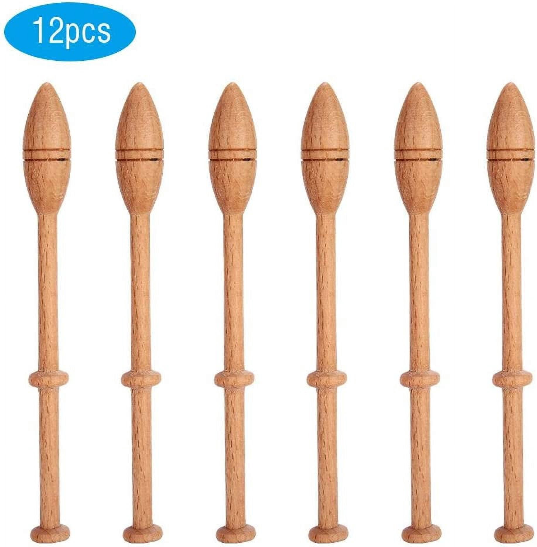 ABCISI Lace Bobbin Hardwood, 12pcs 4.3in Practical DIY Beech Lace Bobbin Sewing Tools, Durable Lace Robbin Weaving Tools for Hand-knitting DIY Tools, Like Sweater, Hats, Scarves, Gloves, Socks, Shoes