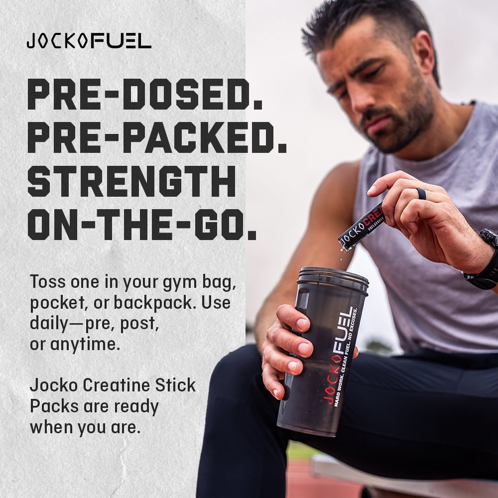 Jocko Fuel Creatine Stick Packs - Creatine Monohydrate Powder Travel Packs for Men & Women, 30 Servings (Unflavored)