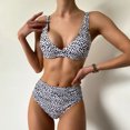 thumbnail image 4 of Aayomet High Waisted Bikini Bottom Women Print Bikinis Swimsuit Sexy Push Up Bikini Set Two Pieces Beach Bathing Suit Swimwear,White S, 4 of 5