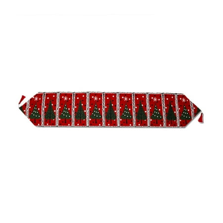 

DESTYER Christmas Table Runner 180cm Embroidered Xmas Decorative Cloth Festive Cover No.04