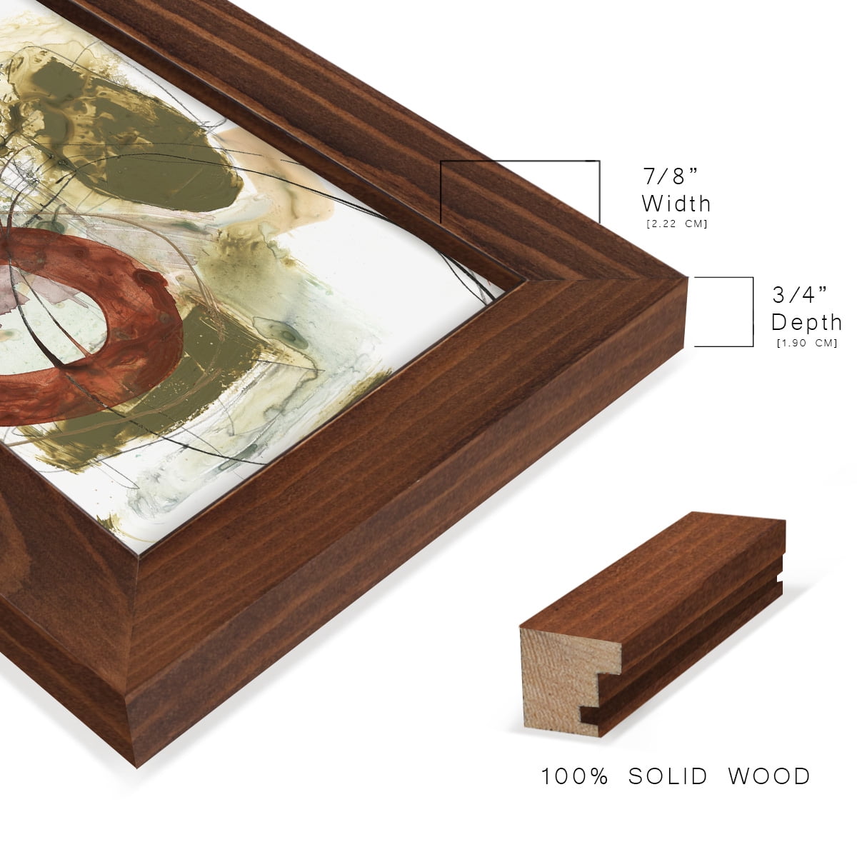 Rusted Loops I - Framed Print w/glass - Chestnut