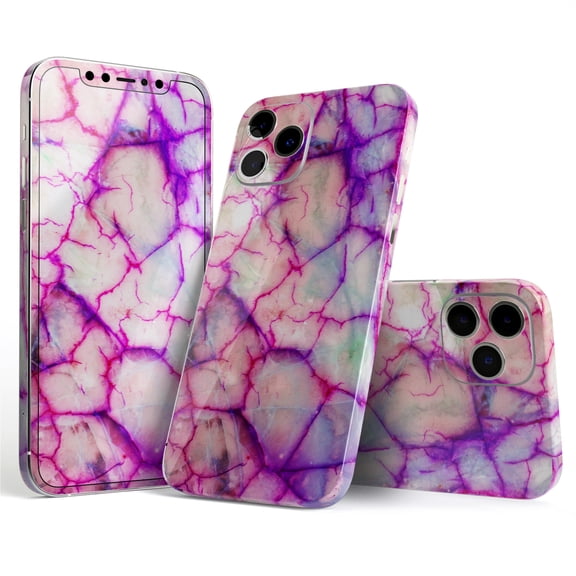 DesignSkinz Red White Dragon Vein Agate Skin Full-Body Skin Decal Wrap Cover for iPhone 16