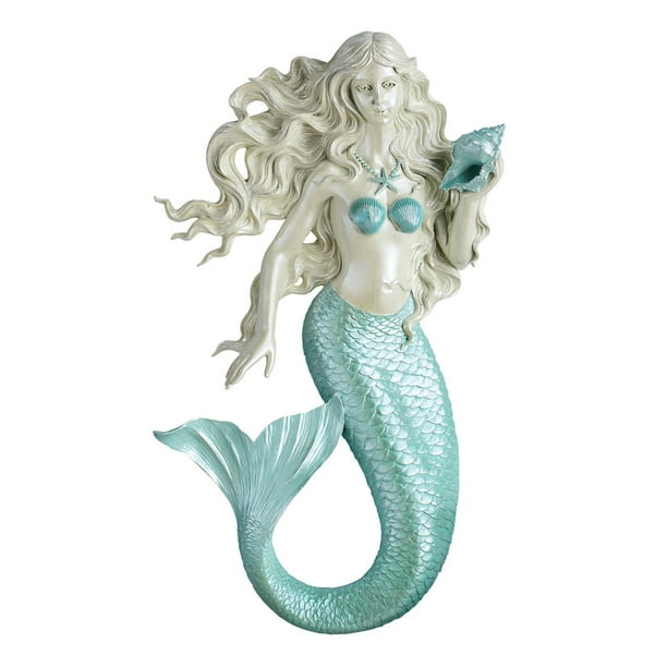 Collections Etc Coastal Home Décor Mermaid with Seashell 3D Sculpted