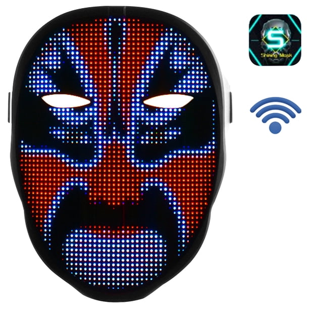 Máscara de pantalla controlada por aplicación de Halloween 45 animaciones para carnaval de fiesta de disfraces