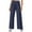 Navy, variant on SNKSDGM Women's Plus Beach Pants for Women See Through Dress Pants Women Tall Plus Women's Wide Leg Pants Elastic High Waisted Knit Casual Palazzo Pants Trousers with Pockets L