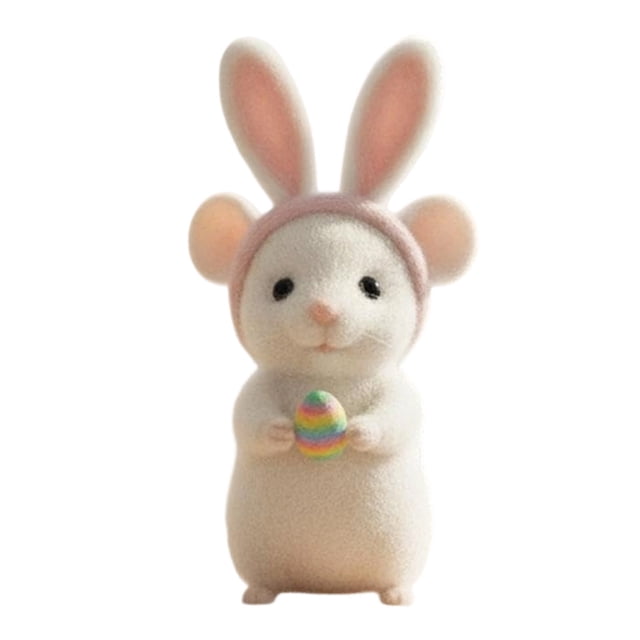 zhangmingg Handmade Cute Bunny Rabbit Animal Figurine Soft Easter Decoration for Tiered Tray Desktop Ornament