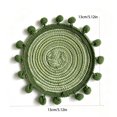 thumbnail image 3 of PONPRNGY 1Pc 5" Boho Braided Placemats, Round Table Mats with Tassel, Fringe Washable & Heat Resistant for Dining Table, Farmhouse Kitchen Decor, 3 of 5