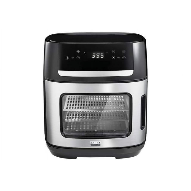 Bella Pro Series Four Grille-Pain à convection à 4 Tranches + Friteuse à Air Chaud avec Déshydrateur et Réglages de Rôtissoire en Acier Inoxydable