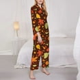 thumbnail image 4 of Bingfone Womens Pajama Sets Autumn Leaves Print,Long Sleeve Loungewear Pajamas Set-Medium, 4 of 9