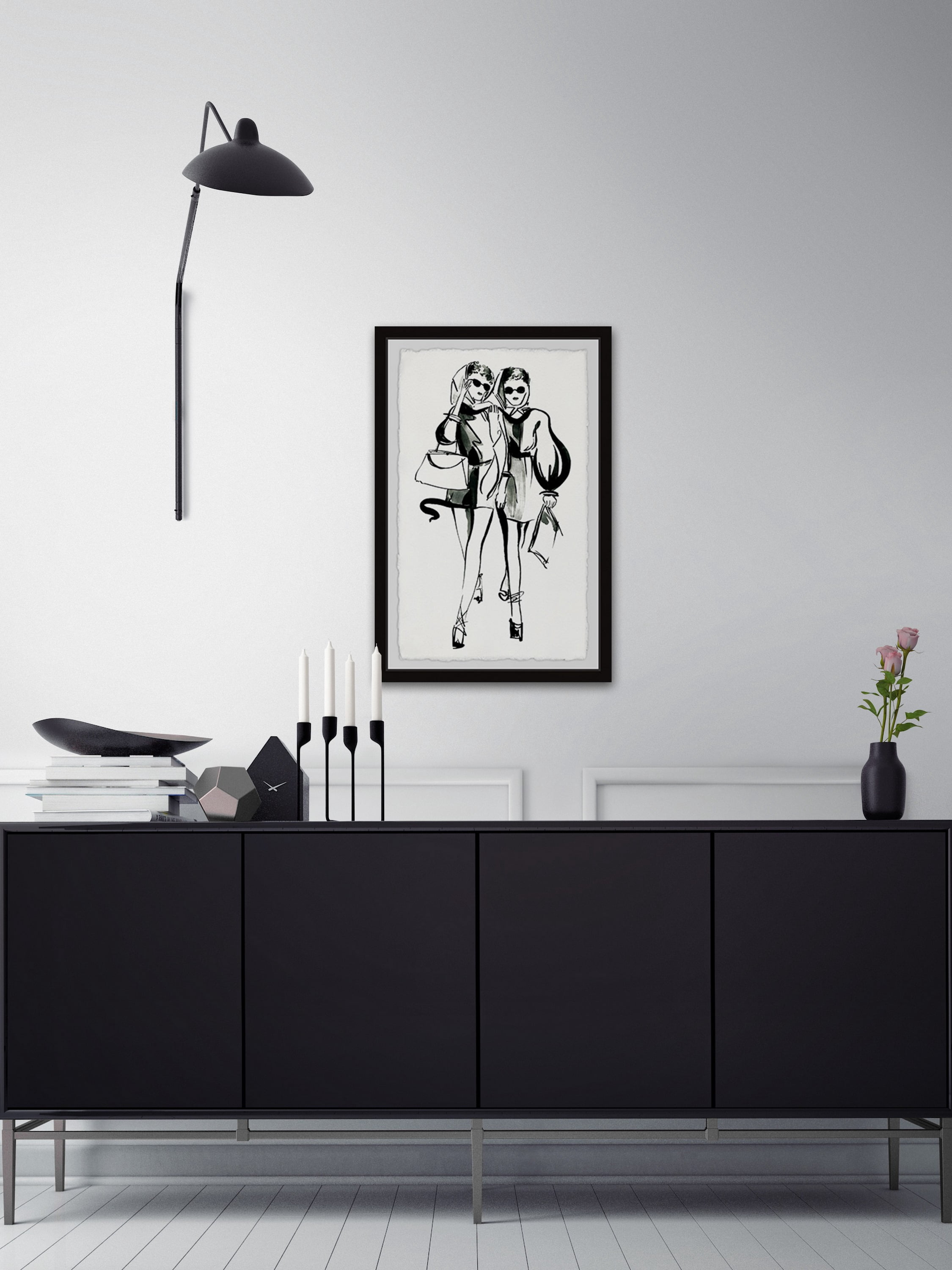 Marmont Hill Twin Fashionistas II Framed Wall Art