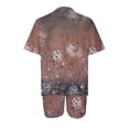 thumbnail image 5 of Mikilon Ensemble Élégant pour Femmes 2 Pcs Mode Col Rond Blouse Manches Courtes Hauts Shorts Ensemble Décontracté Bourgogne m, 5 of 5