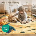 thumbnail image 1 of ODIKA 9'x12' Washable Area Rug Ocean Golden Sand with Octopus Turtles, Fish, Seahorses, Accents for Dining Room, Basement, Large Office, Non-Slip Chair-Friendly, 1 of 3