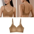 thumbnail image 2 of Women's Invisible Everyday Wear Bra Semi Fixed Cups Minimizing Effect Lightweight Nylon Thin Straps Underwear Bralette, 2 of 18