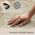 thumbnail image 6 of ODIKA 8'x10' Washable Area Rug Vintage Boho Trellis Ornamental Distressed Border Scrolls Scroll for Dining Room, Large Office, Lounge, Non-Slip Chair-Friendly Mat, 6 of 7
