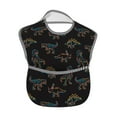 thumbnail image 2 of Hirioo Neon Dinosaur for Baby Waterproof Pocket Bib Adjustable Closed for Babies Toddlers with Large Pocket 6-24Months, 2 of 8