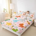 thumbnail image 4 of Homewish Kawaii Dinosaur Animal Twin Sheet Sets, Cartoon Style Twin Fitted Sheet, Teens Kids Boys Girls Flat Sheet, Microfiber Bedroom Decor, 3 Pieces, 4 of 7