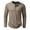 Khaki, variant on WREESH Mens Casual Workout Shirt Solid Long Sleeve T Shirt Button Up Crewneck Pullover Soft Breathable Undershirt Wine