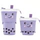 thumbnail image 1 of Organizador Estuche para lápices, bolsa de papelería de pie, organizador de lunares con cara sonriente para niños (morado) Likrtyny Libre de BPA, 1 of 7