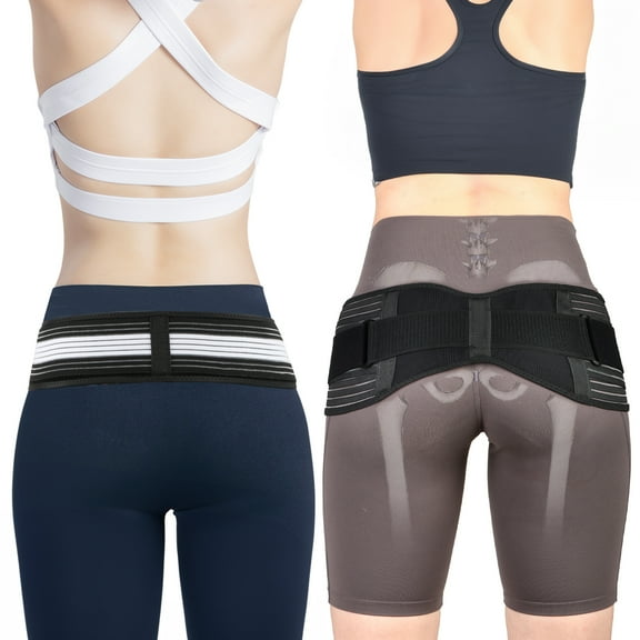 Sacroiliac SI Joint Hip Belt for Sciatica Pain Relief - Adjustable Support Belt for Women & Men, Lower Back Brace for Sciatica, Lower Back, Leg & Pelvic Pain Relief?White?