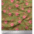 thumbnail image 1 of Soimoi Polyester Crepe Fabric Leaves & Peony Floral Printed Craft Fabric by The Yard 42 Inch Wide, 1 of 3