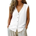 thumbnail image 2 of SwiftWear Women's Cotton Tank Top Dressy Sleeveless Summer Casual Button-Down Shirt Breathable Loose Fit Casual Work Blouse, 2 of 6