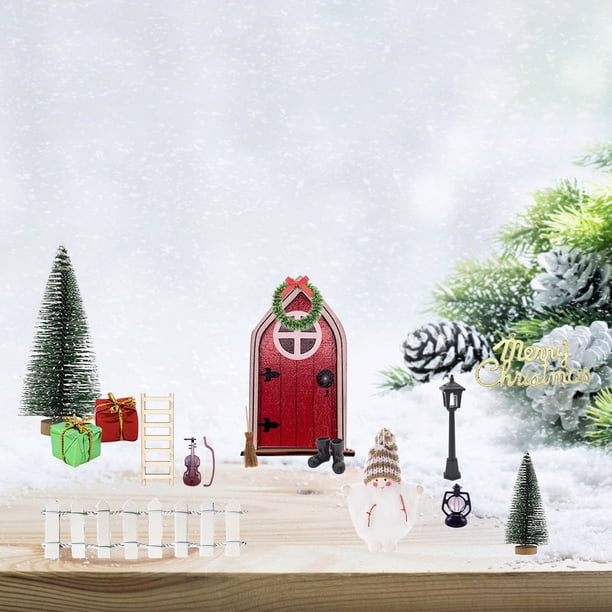 XWSHYW Decoraciones Navideñas 1:12 Mini Cabaña Decoración Navideña Mini Escena Navideña Cabaña Navideña Conjunto