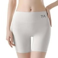 thumbnail image 2 of KHONTS Women's High Waisted Seamless Boxer Underwears Ice Silk Tummy Control Lift Underpants White XL, 2 of 3