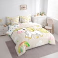 thumbnail image 3 of Feelyou Cartoon Unicorn Animal Bedding Comforter Set 7pcs, Kawaii Cloud Rainbow Queen Bedding Sets, Teens Kids Boys Girls Reversible Queen Sheet Sets, Super Cozy Room Decor, 3 of 7