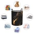 thumbnail image 4 of Fotbe Black And Gold Fire Dragon Cesto de Ropa con Asas, Cesto Impermeable de Gran Capacidad, Bolsa de Lavado para Dormitorio, Cesto de Ropa con Ruedas y Asas-Small, 4 of 6