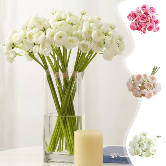 Clearance Under $5 Boovnll Artificial Flowers, 6Pcs Fake Camellias Bouquet UV Resistant Silk Flowers, Lifelike, No Fade, Fake Flowers for Wedding, Party, DIY Tables Centerpiece Decor - Fake Flowers