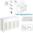 thumbnail image 2 of Eastvita Elegant White Rattan Sideboard Buffet Cabinet 2-Drawer Kitchen Console with Power Outlets/LED Light/Multifunctional Storage for Living Room/Kitchen//Hallway, 2 of 7