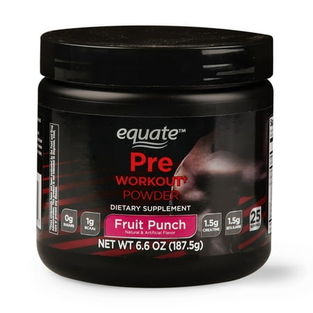 Equate Pre Workout Powder, Fruit Punch, 25 (Best Workout Supplement Stack For Men)