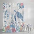 thumbnail image 4 of Sea Turtle Coastal Shower Curtain Set, Waterproof Shower Curtains for Bathroom, Beach Nautical Ocean Coral Seahorse Washable Fabric Cloth Bath Curtain for Bathtub Decoration with Hooks 48x72 Inches, 4 of 9