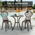 thumbnail image 2 of JOIVI Patio Bistro Table Set, 3 Piece Outdoor Rust-Resistant Cast Aluminum Dinning Table, Bronze, 2 of 8