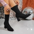 thumbnail image 4 of hzomhy Womens Mid Calf Boots Pointed Toe High Heel for Casual Summer and Everyday Wear, 4 of 7
