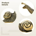 thumbnail image 3 of 6 Pcs Brass Snail Sculpture Decor,Vintage Brass Animal Statues,Small Garden Statue,Antique Brass Desk Decor for Home Office Garden, 3 of 5