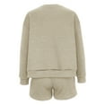 thumbnail image 4 of Scyoekwg Womens 2 Piece Sets Dressy Sweatsuit Fall Outfits Long Sleeve Sweatshirt Shorts Fashion Casual Matching Outfits Sets (Beige,L), 4 of 4